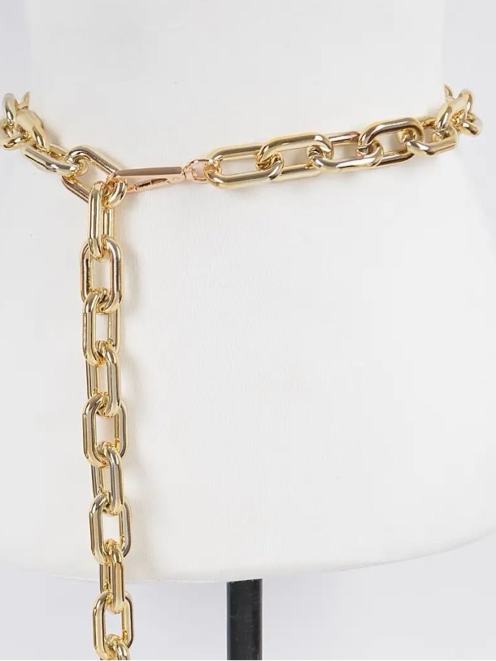 Gold Toned Paperclip Chain Belt - PLUS